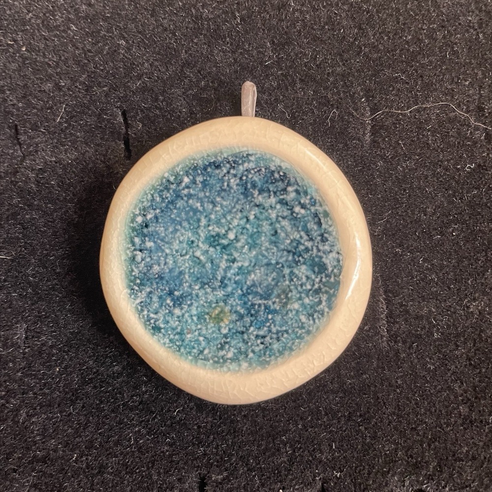 Starry Sky Ceramic + Glass Pendant Handmade Art Necklace Unique Lean Dog Jewelry